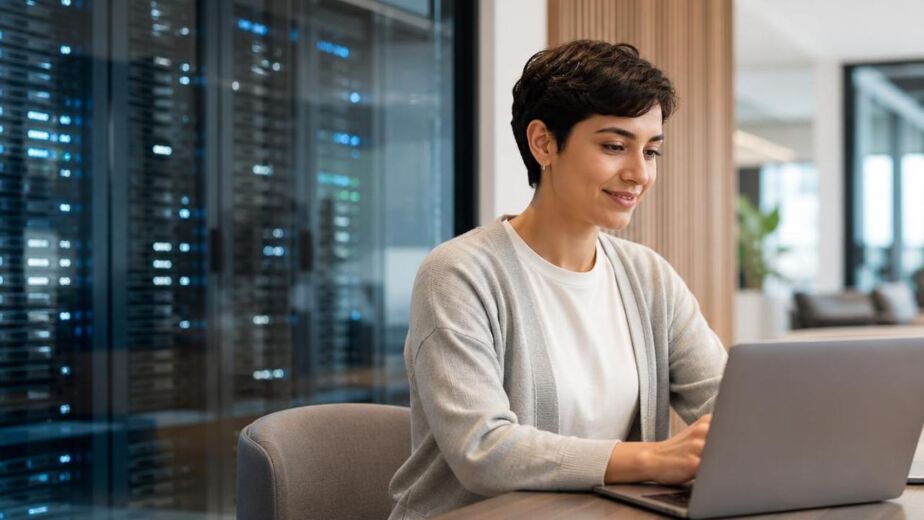 Professional woman working in office