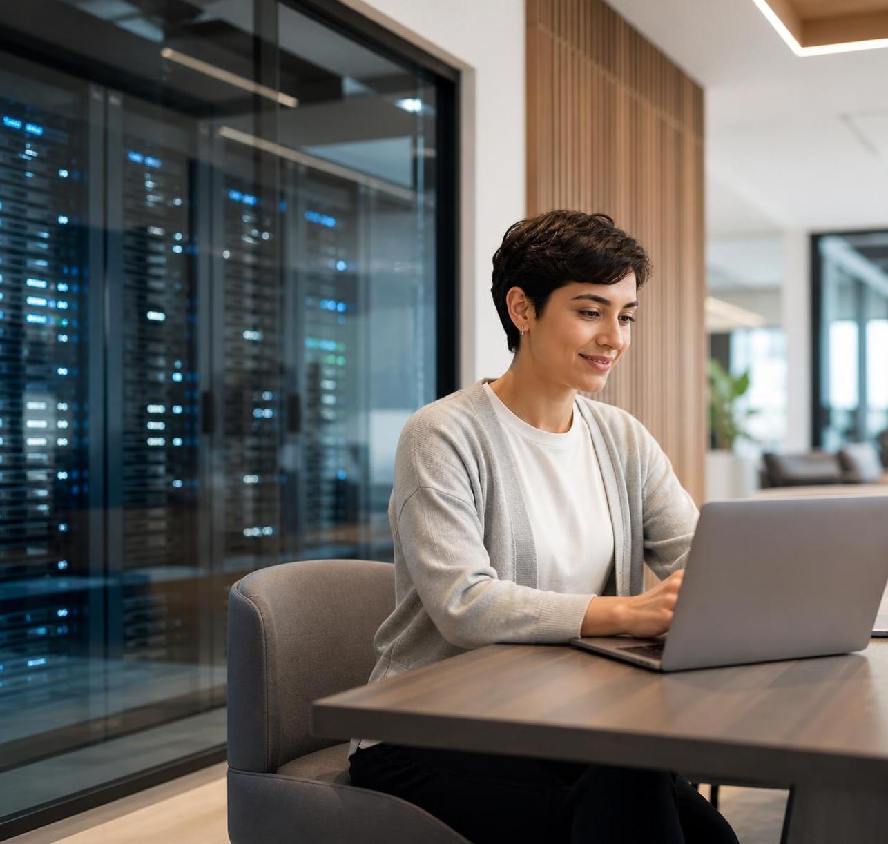 Professional woman working in office
