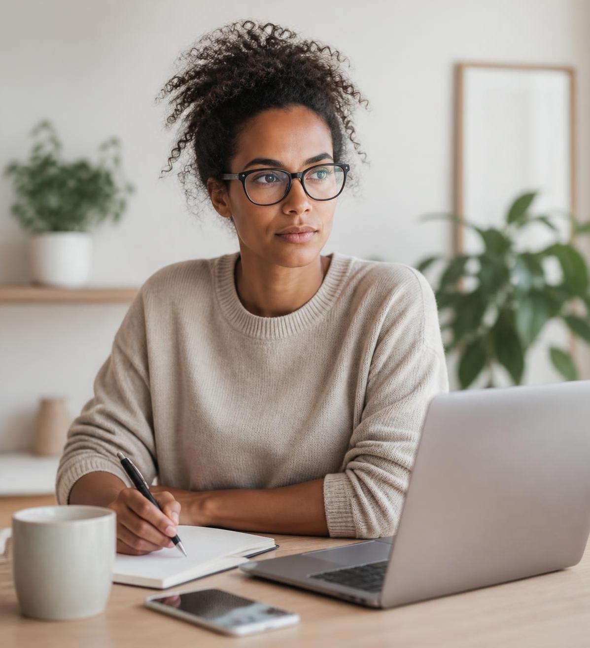 Professional woman working at desk
